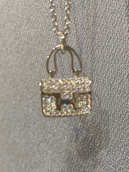 [Elara]CONSTANCE PEDANT DIAMOND NECKLACE