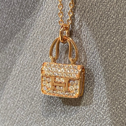[Elara]CONSTANCE PEDANT DIAMOND NECKLACE