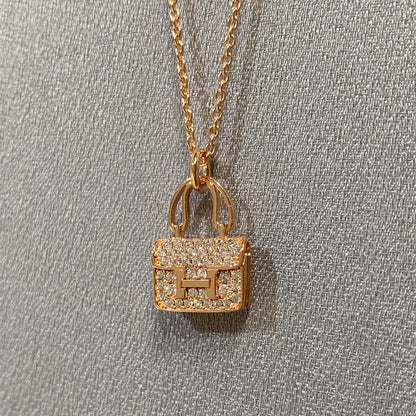 [Elara]CONSTANCE PEDANT DIAMOND NECKLACE
