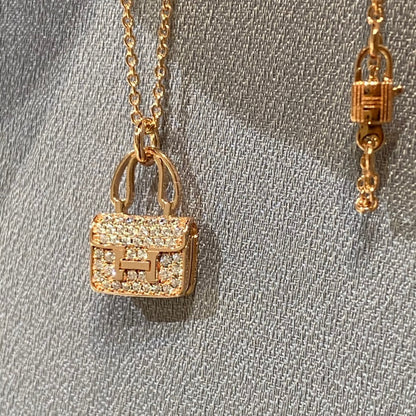 [Elara]CONSTANCE PEDANT DIAMOND NECKLACE