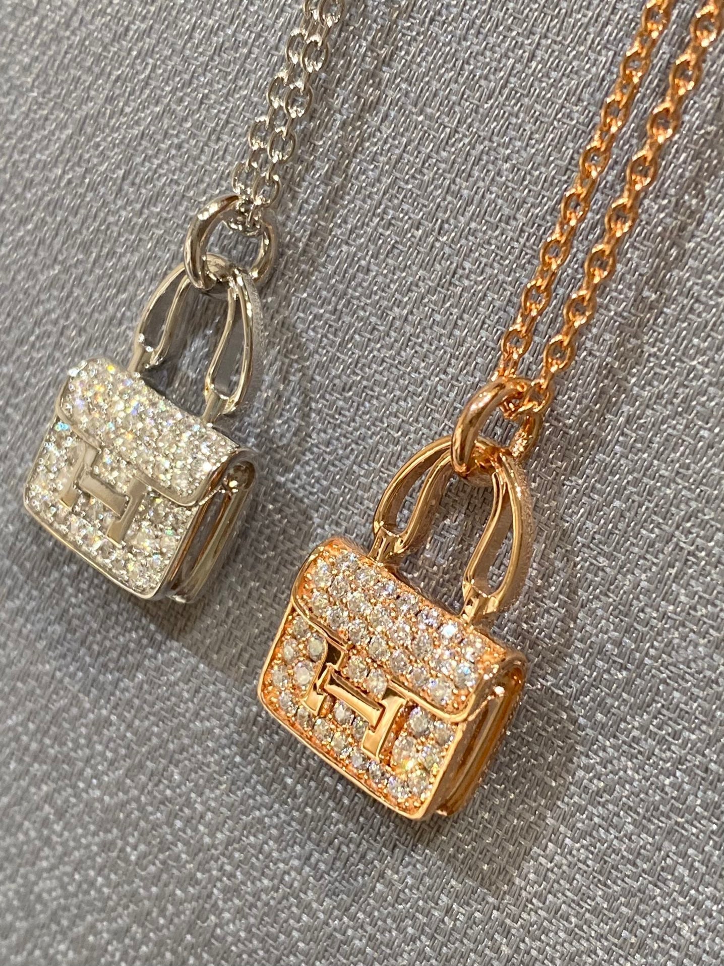 [Elara]CONSTANCE PEDANT DIAMOND NECKLACE