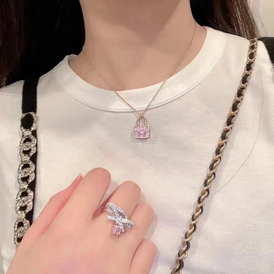 [Elara]コンスタンス ペンダント パープルダイヤモンドネックレス
