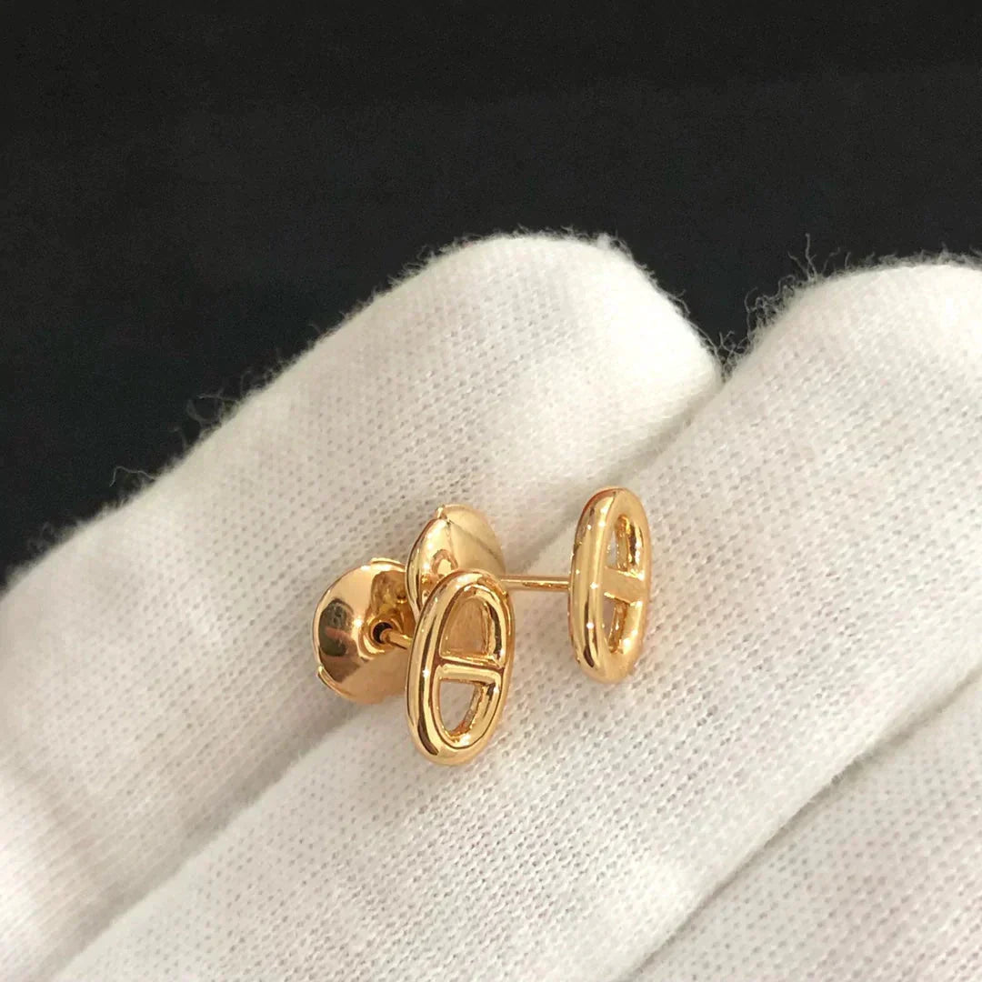 [Elara]CHAINE SMALL EARRINGS GOLD AND SILVER