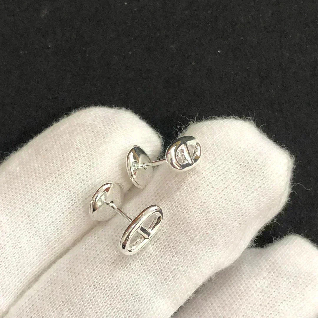 [Elara]CHAINE SMALL EARRINGS GOLD AND SILVER