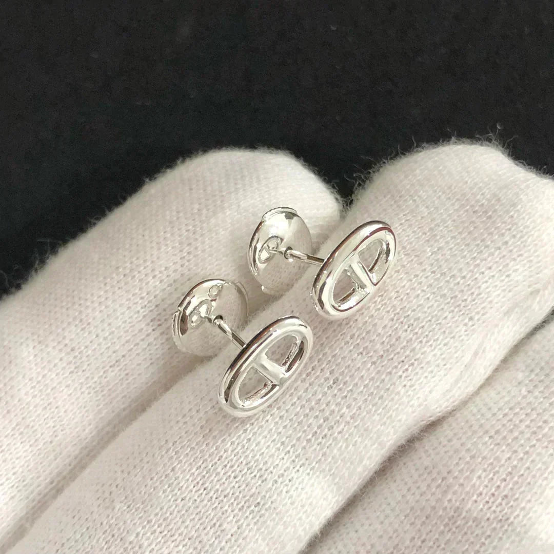 [Elara]CHAINE SMALL EARRINGS GOLD AND SILVER