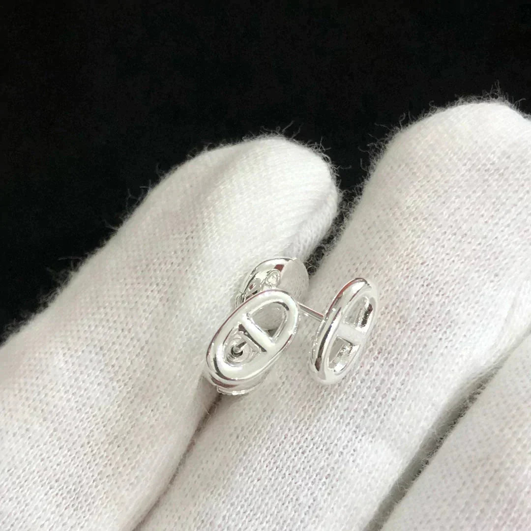 [Elara]CHAINE SMALL EARRINGS GOLD AND SILVER