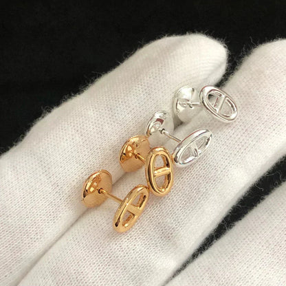 [Elara]CHAINE SMALL EARRINGS GOLD AND SILVER