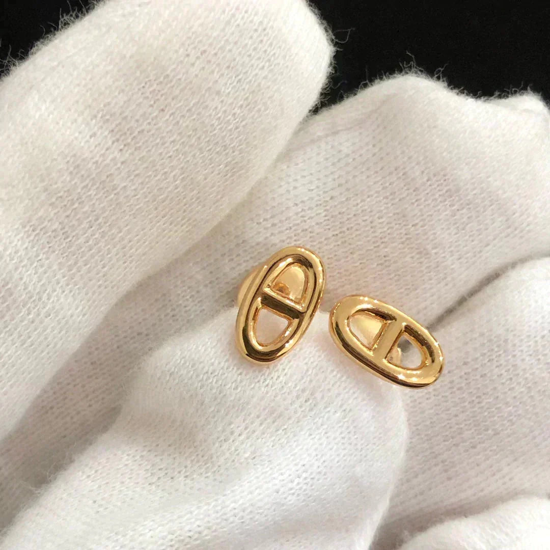[Elara]CHAINE SMALL EARRINGS GOLD AND SILVER