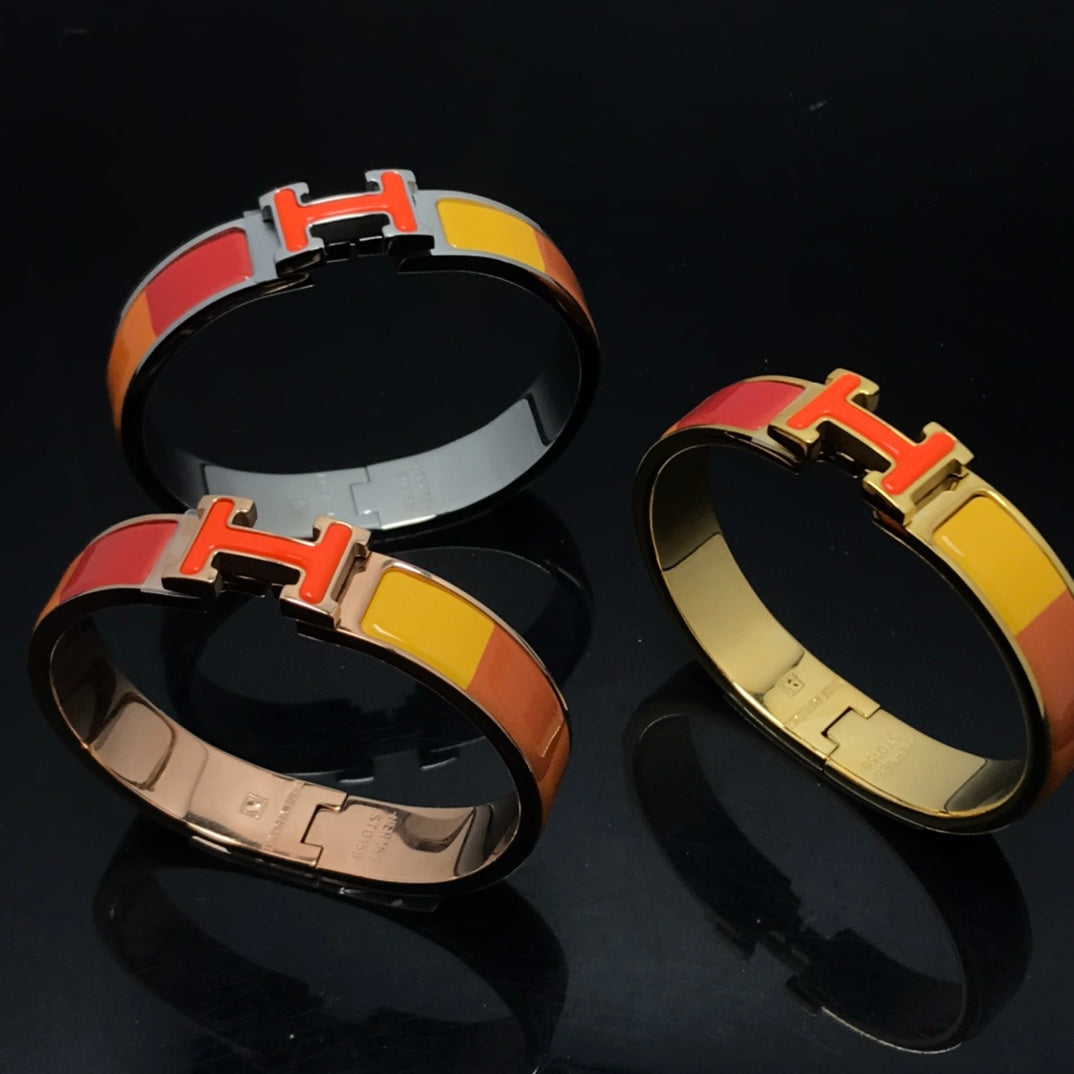 [Elara]H BRACELET ORANGE RAINBOW CERAMIC