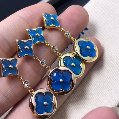 [Elara]STAR AND SUN AGATE DIAMOND EARRINGS