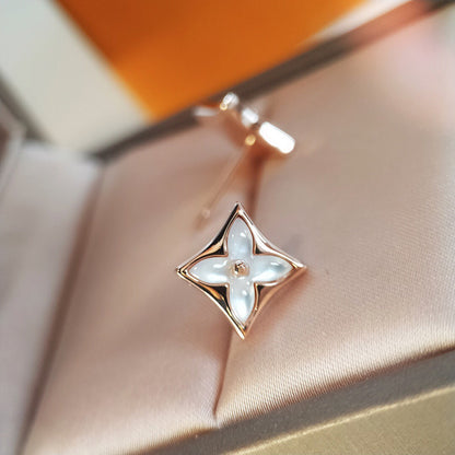 [Elara]STAR MOP ROSE GOLD EARRINGS
