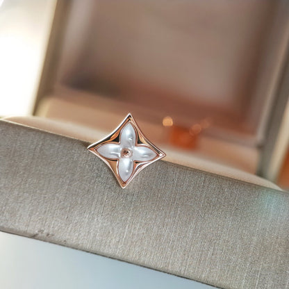 [Elara]STAR MOP ROSE GOLD EARRINGS