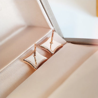 [Elara]STAR MOP ROSE GOLD EARRINGS