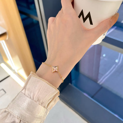 [Elara]スター1ダイヤモンドローズゴールドブレスレット