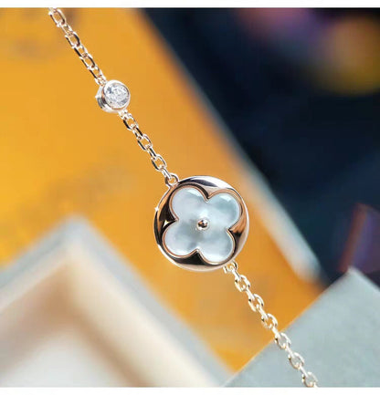 [Elara]SUN MOP GOLD 1 DIAMOND NECKLACE
