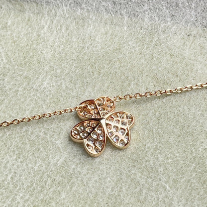 [Elara]PAVÉ DIAMANT BLUMEN ANHÄNGER HALSKETTE