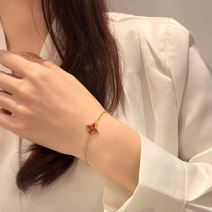 [Elara]COLOR STAR CARNELIAN ROSE GOLD DIAMOND BRACELET