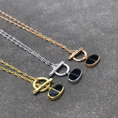 [Elara]CHAINE VERSO BLACK CERAMIC  NECKLACE
