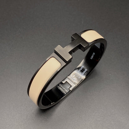 [Elara]H BRACELET 12MM BLACK BEIGE CERAMIC