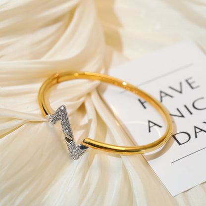 [Elara]VOLTE UPSITE DOWN GOLD DIAMOND BRACELET