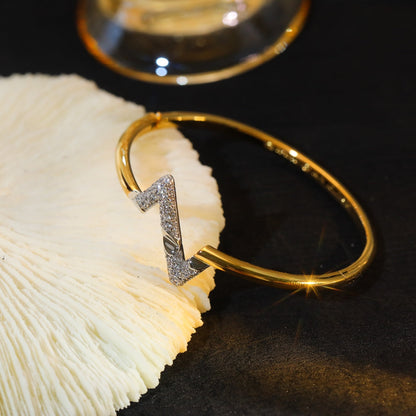 [Elara]VOLTE UPSITE DOWN GOLD DIAMOND BRACELET