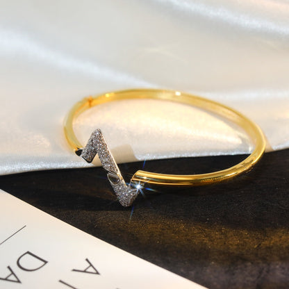 [Elara]VOLTE UPSITE DOWN GOLD DIAMOND BRACELET