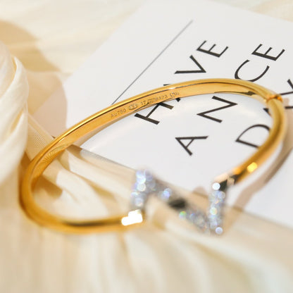 [Elara]VOLTE UPSITE DOWN GOLD DIAMOND BRACELET