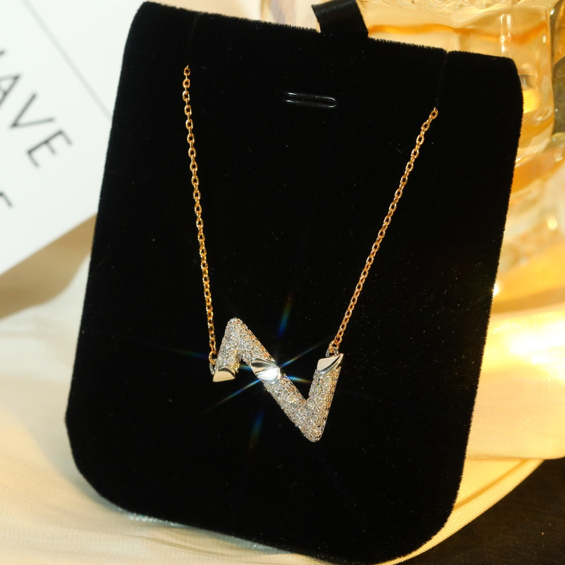 [Elara]VOLT SILVER DIAMANT ANHÄNGERKETTE
