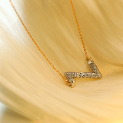 [Elara]VOLT SILVER DIAMANT ANHÄNGERKETTE