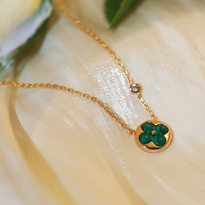 [Elara]SUN PEDANT ROSE GOLD 1 DIAMOND NECKLACE