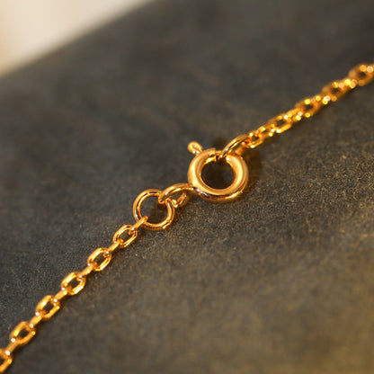 [Elara]SUN PEDANT ROSE GOLD 1 DIAMOND NECKLACE
