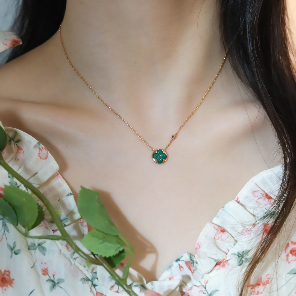 [Elara]SUN PEDANT ROSE GOLD 1 DIAMOND NECKLACE