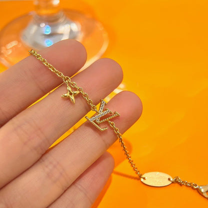 [Elara]LOGO STAR MOTIF GOLD BRACELET