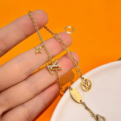 [Elara]LOGO STAR MOTIF GOLD BRACELET