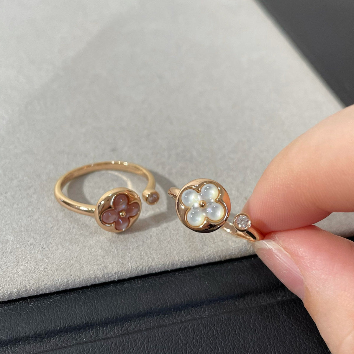 [Elara]SUN 1 DIAMOND PINK MOP RING