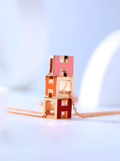 [Elara]H CAGE ROSE GOLD NECKLACE