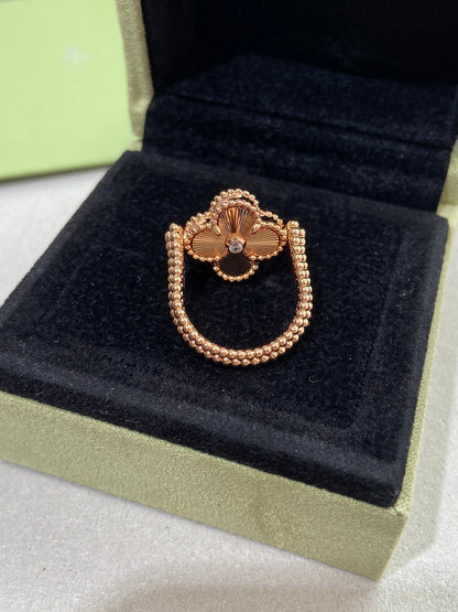 [Elara]LUCKY CLOVER GOLD REVERSIBLE RING
