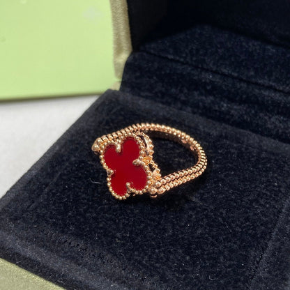 [Elara]LUCKY CLOVER GOLD REVERSIBLE RING