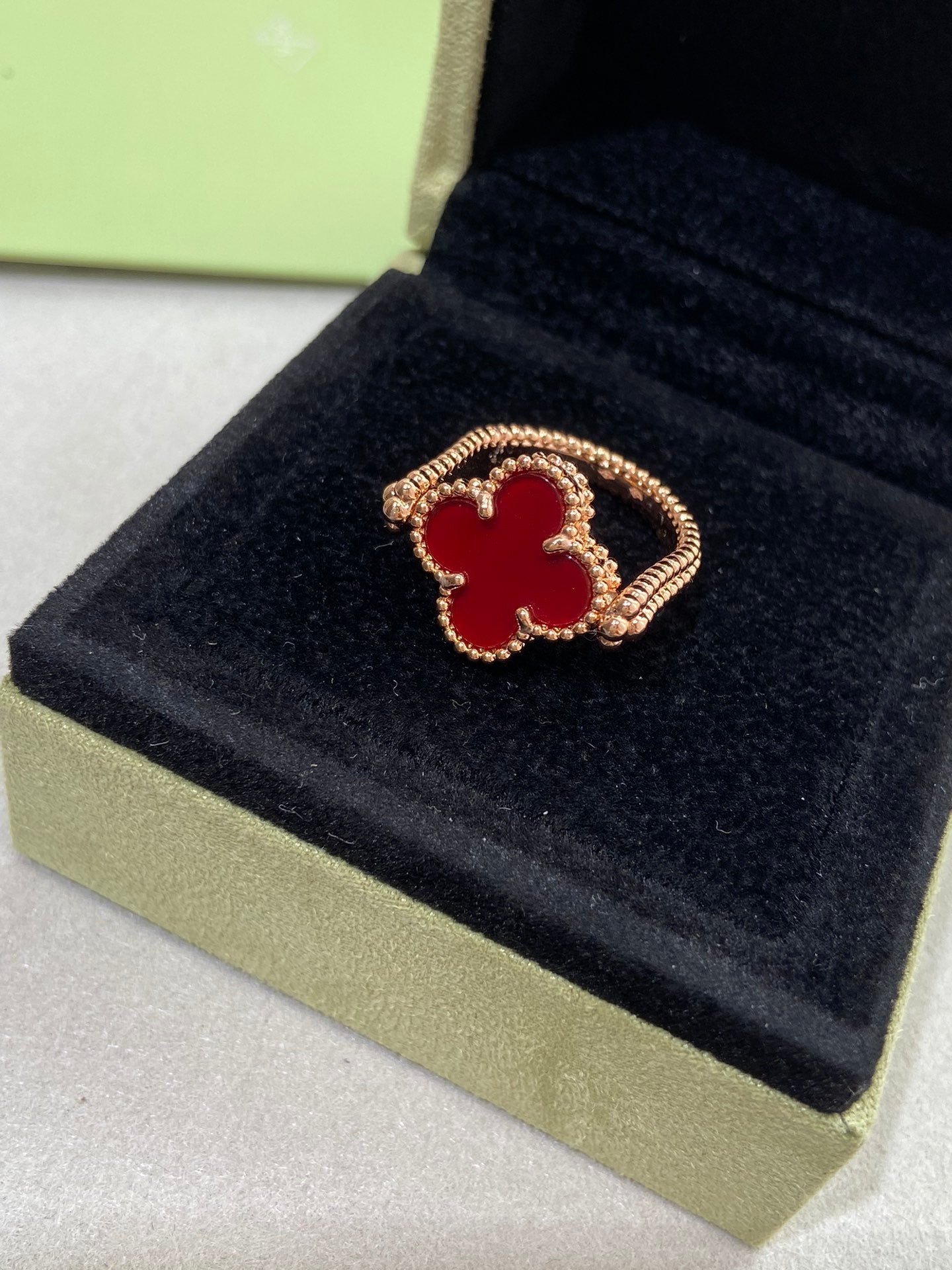 [Elara]LUCKY CLOVER GOLD REVERSIBLE RING
