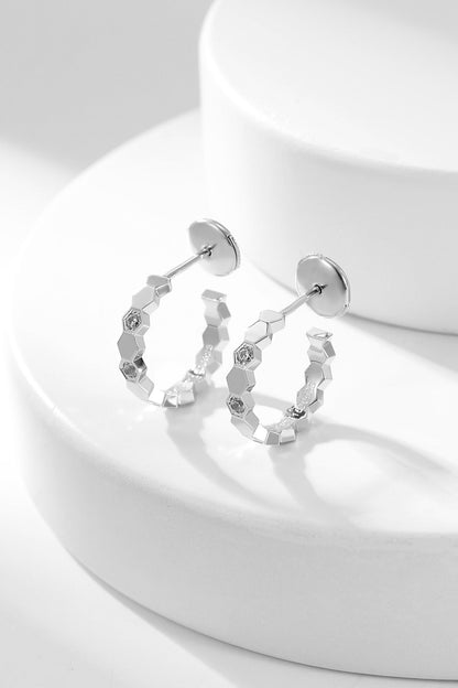 [Elara]BEE LOVE DIAMOND HOOP EARRINGS