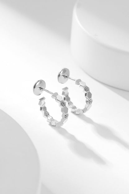 [Elara]BEE LOVE DIAMOND HOOP EARRINGS