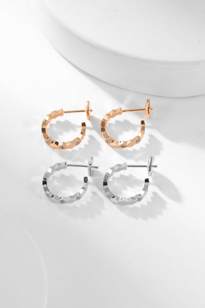 [Elara]BEE LOVE DIAMOND HOOP EARRINGS