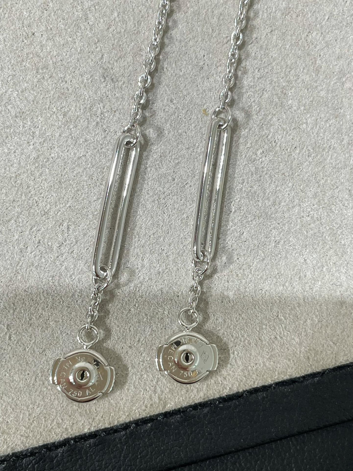 [Elara]CHAINE CHAOS DIAMOND DROP EARRINGS