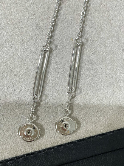 [Elara]CHAINE CHAOS DIAMOND DROP EARRINGS