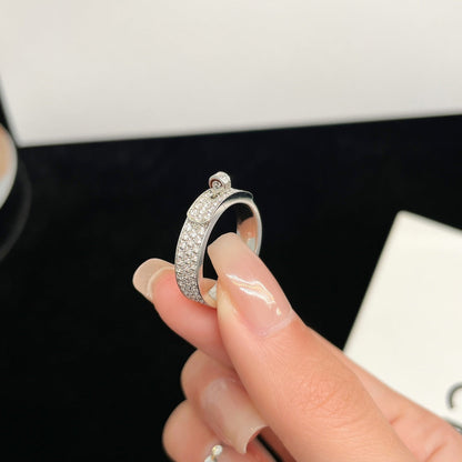 [Elara]KELLY SILVER DIAMOND RING