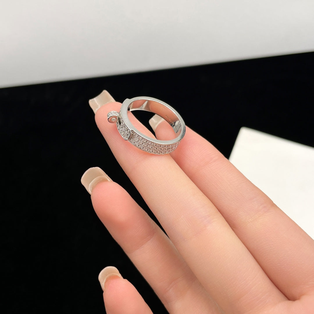 [Elara]KELLY SILVER DIAMOND RING