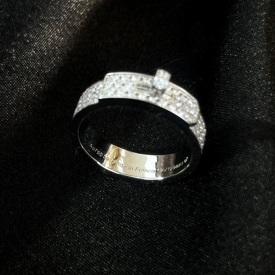 [Elara]KELLY SILVER DIAMOND RING
