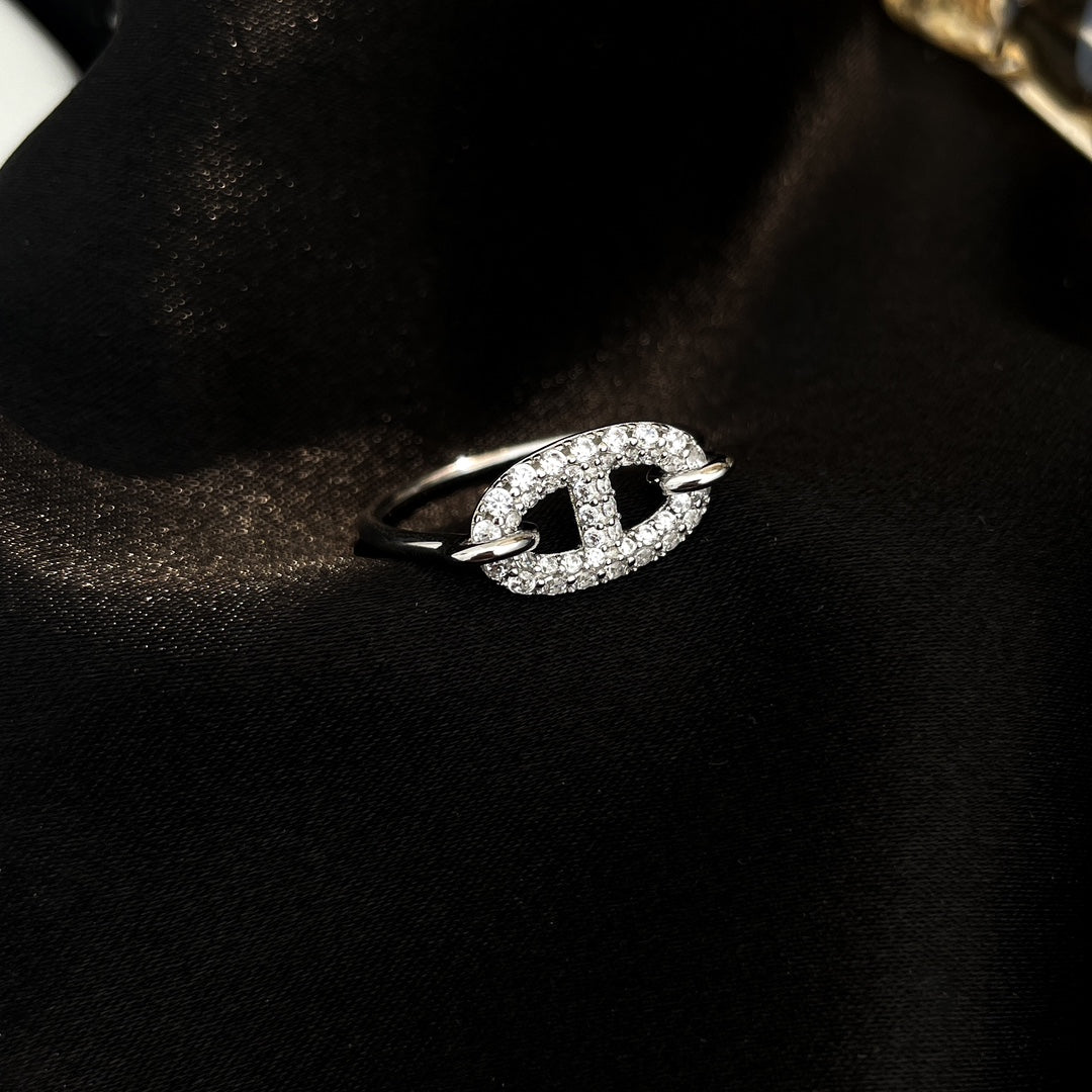[Elara]RONDE SMALL SILVER DIAMOND RING