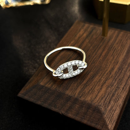 [Elara]RONDE SMALL SILVER DIAMOND RING