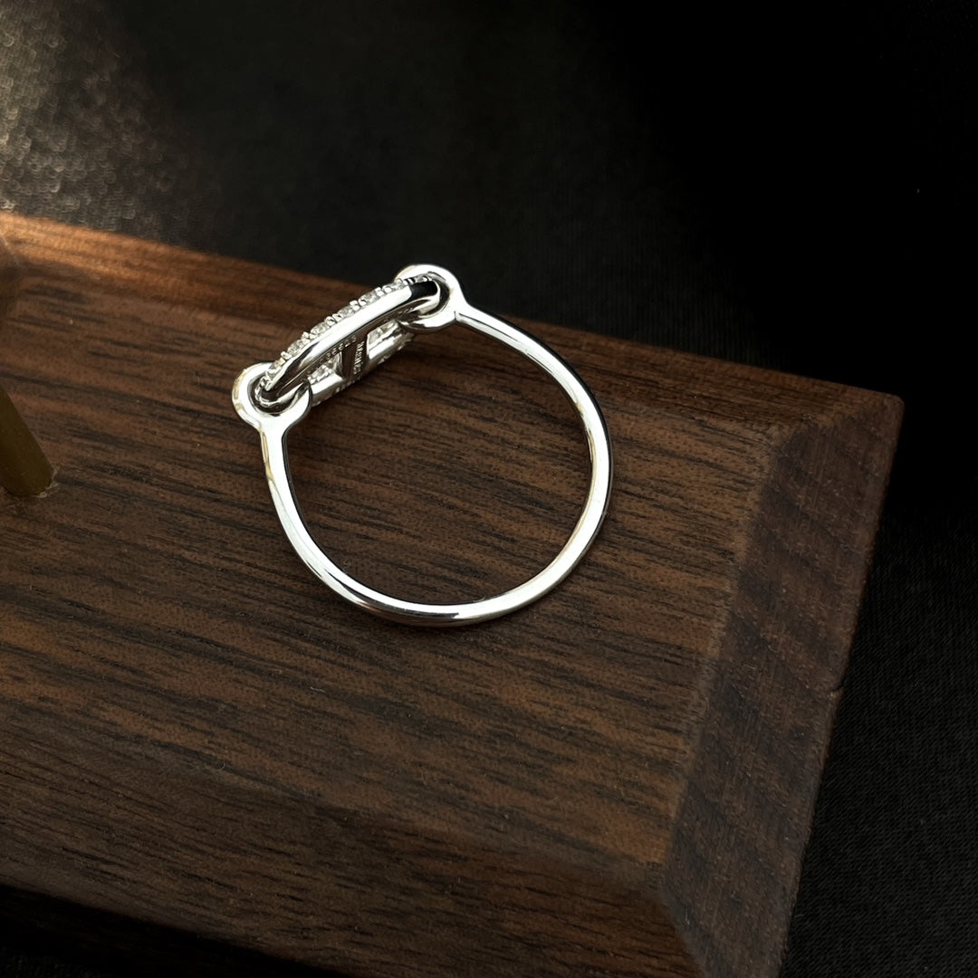 [Elara]RONDE SMALL SILVER DIAMOND RING